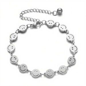 Silver Smiley Face Bracelet N1343
